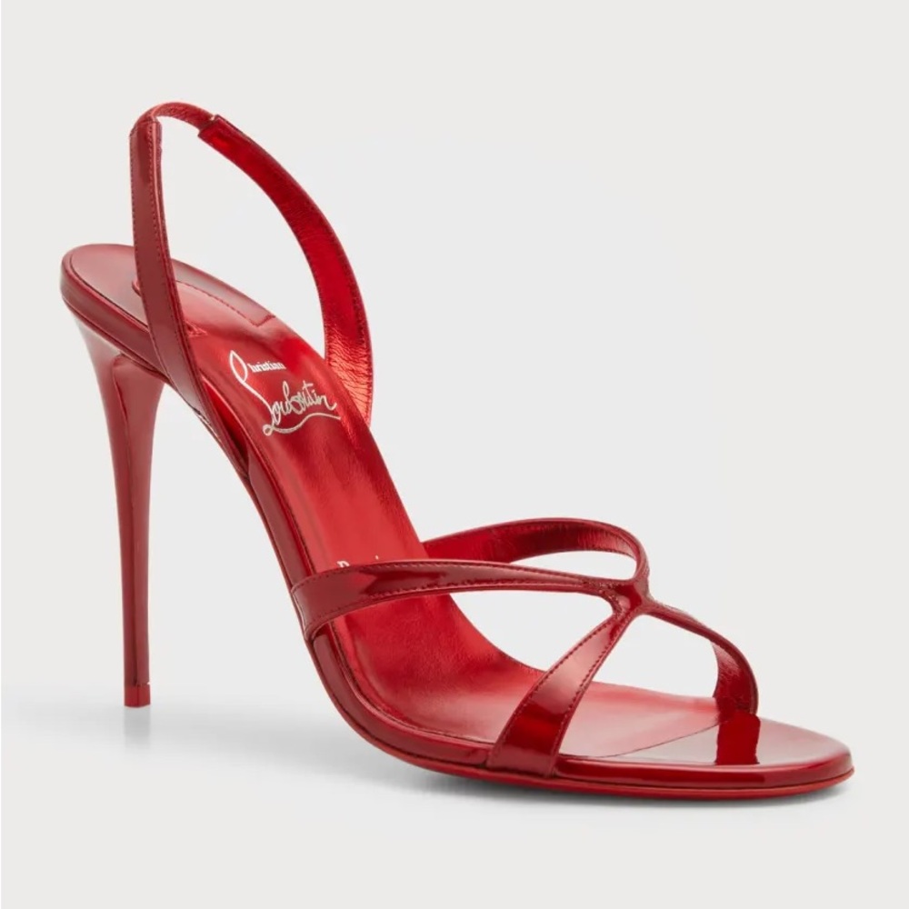 Authentic Christian Louboutin "Emilie" patent calf leather sandals